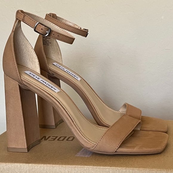 Steve Madden Tiaa Suede Block Heels - Camel Nubuck main image 6